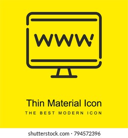 Monitor bright yellow material minimal icon or logo design