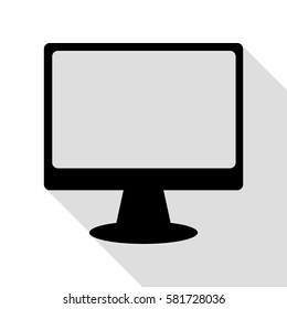 Monitor with brush sign. Black icon with flat style shadow path.
