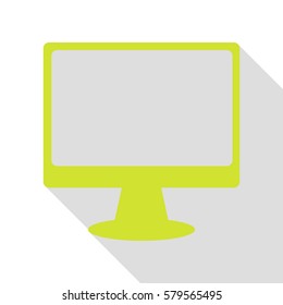Monitor with brush sign. Pear icon with flat style shadow path.