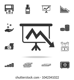 Monitor with business graph. Detailed set of finance, banking and profit element icons. Premium quality graphic design. One of the collection icons for websites, web design on white background