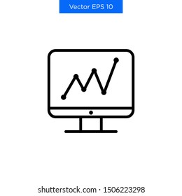 Monitor Business Icon Vector Best Simple Premium