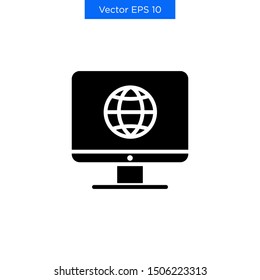 Monitor Business Icon Vector Best Simple Premium