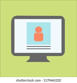 MONITOR BUSINESS VECTOR ICON