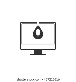 Monitor calibration icon in single grey color. Printing color standard