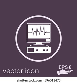 monitor cardiograph. Heart beats cardiogram. medical vector icon