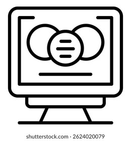 Monitor career icon outline vector. Video virtual. Online conference