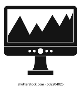 Monitor and a chart icon. Simple illustration of monitor and a chart vector icon for web