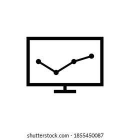 monitor with chart icon vector