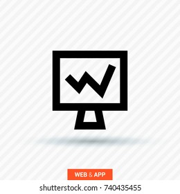 monitor chart line vector icon