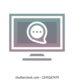 monitor chat logo gradient design template icon element