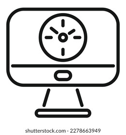 Monitor clock icon outline vector. Work project. Task timer