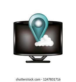 monitor with cloud computing and pin location