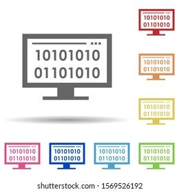 Monitor, codding, website algorithm in multi color style icon. Simple glyph, flat vector of business icons for ui and ux, website or mobile application