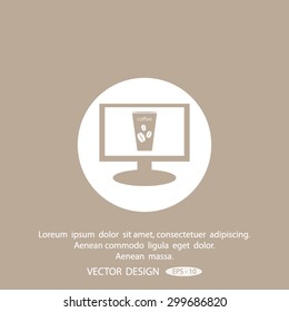 Monitor with coffee icon
