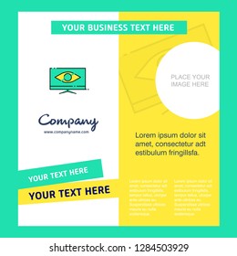 Monitor  Company Brochure Template. Vector Busienss Template