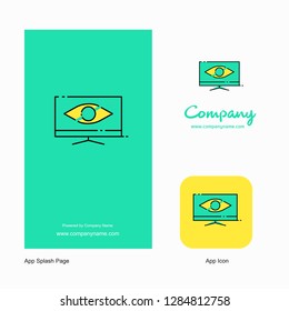 Monitor  Company Logo App Icon and Splash Page Design. Creative Business App Design Elements