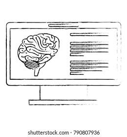 monitor computer with brain