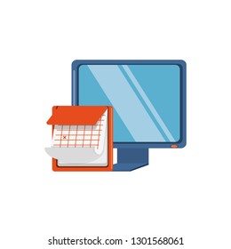 monitor computer with calendar reminder