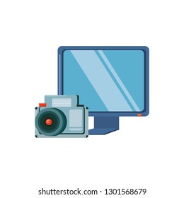 monitor computer with camera photographic