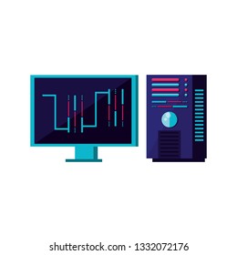 monitor computer with data center