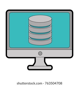 monitor computer with data disk