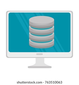 monitor computer with data disk