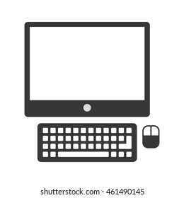 monitor computer desktop icon vector isolated vector isolated graphic