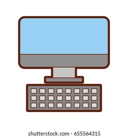 monitor computer desktop isolated icon