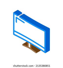 monitor de pantalla de equipo vector de icono isométrico. señal de pantalla del equipo de supervisión. ilustración de símbolo aislado