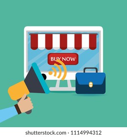 monitor computer with electronic commerce icons