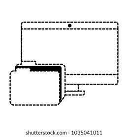monitor computer with file folder