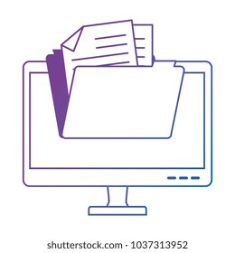 Monitor Computer File Folder Stock Vector (Royalty Free) 1037313952 ...