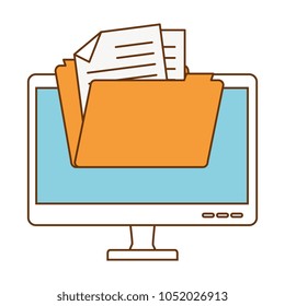 Monitor Computer File Folder Stock Vector (Royalty Free) 1052026913 ...