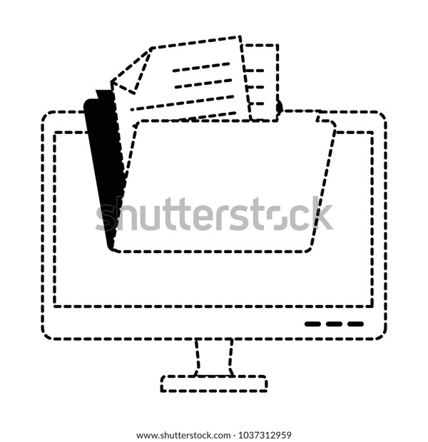 Monitor Computer File Folder Stock Vector (Royalty Free) 1037312959 ...