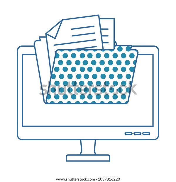 Monitor Computer File Folder Stock Vector (Royalty Free) 1037316220 ...