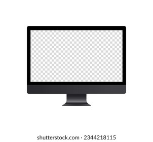 Monitor for computer. Flat, monitor edging, blank screen. Vector illustration