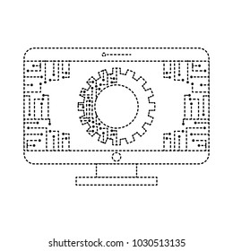 monitor computer with gear circuit connection technology