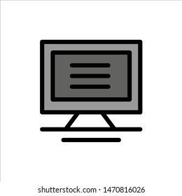 Monitor, Computer, Hardware  Flat Color Icon. Vector icon banner Template. Vector Icon Template background