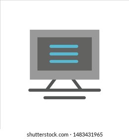 Monitor, Computer, Hardware  Flat Color Icon. Vector icon banner Template