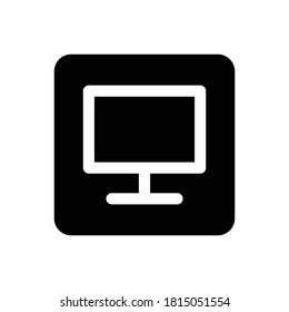 Monitor (Computer And Hardware) icon Glyph vector