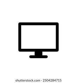 Monitor computer icon isolated on white background. Pc desktop screen sign symbol