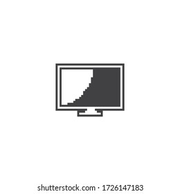 Monitor computer icon vector flat design