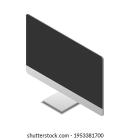 monitor computer isolated on white background vector illustration with isometric view