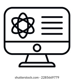 Monitor computer lab icon outline vector. Research laboratory. Chemistry test