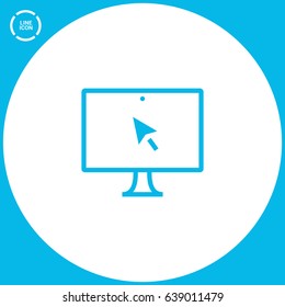 monitor computer line vector icon