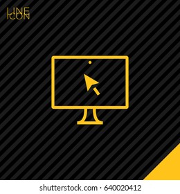 monitor computer line vector icon