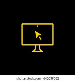 monitor computer line vector icon