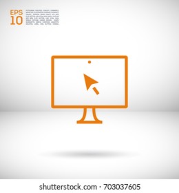 monitor computer line vector icon
