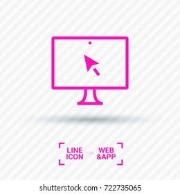 monitor computer line vector icon
