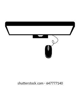 monitor computer with mouse isolated icon